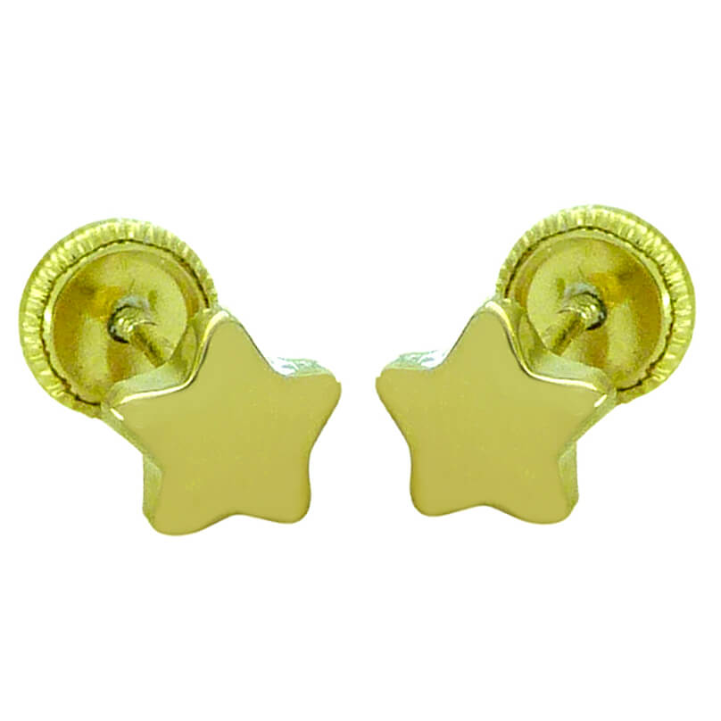 7MM STAR STUD EARRINGS.SCREW BACK.