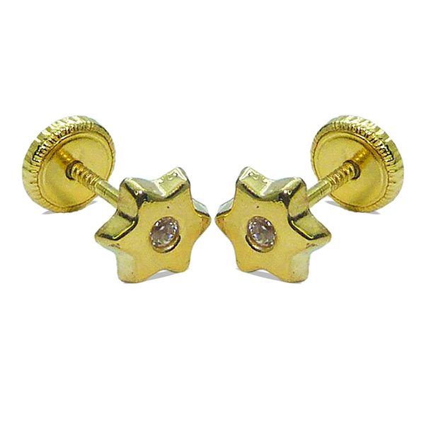 5'5MM STAR STUD EARRINGS.SCREW BACK.