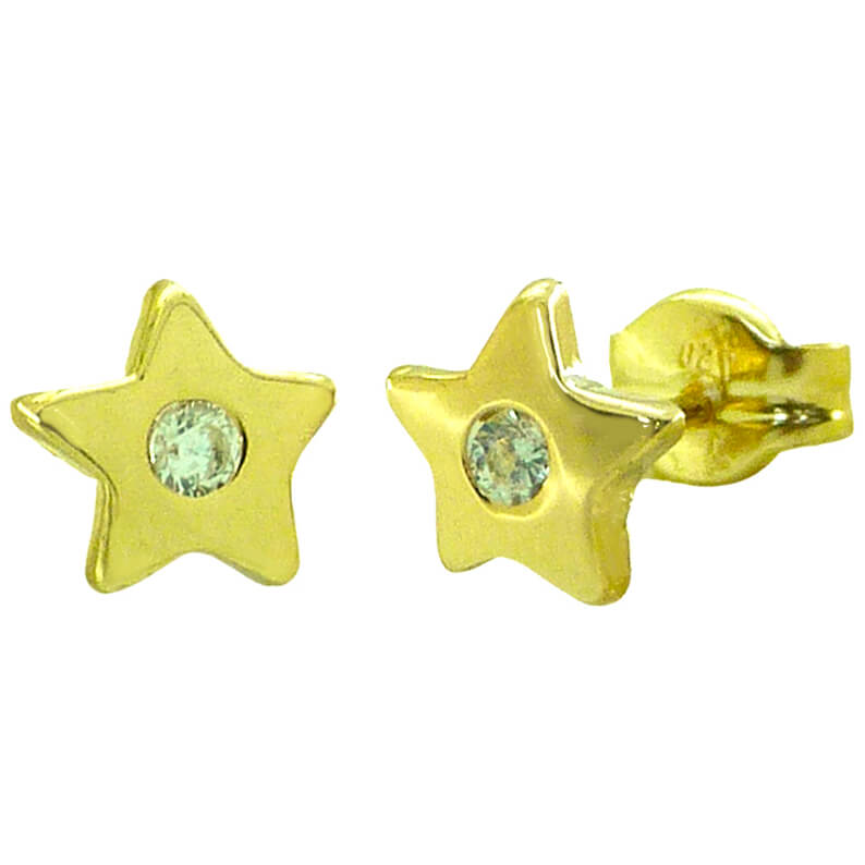 PENDIENTES ESTRELLA 7MM CON CIRCONITAS. PRESION