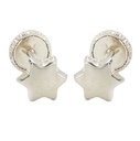 PENDIENTES ESTRELLA LISA 5MM ORO BLANCO.TORNILLO.