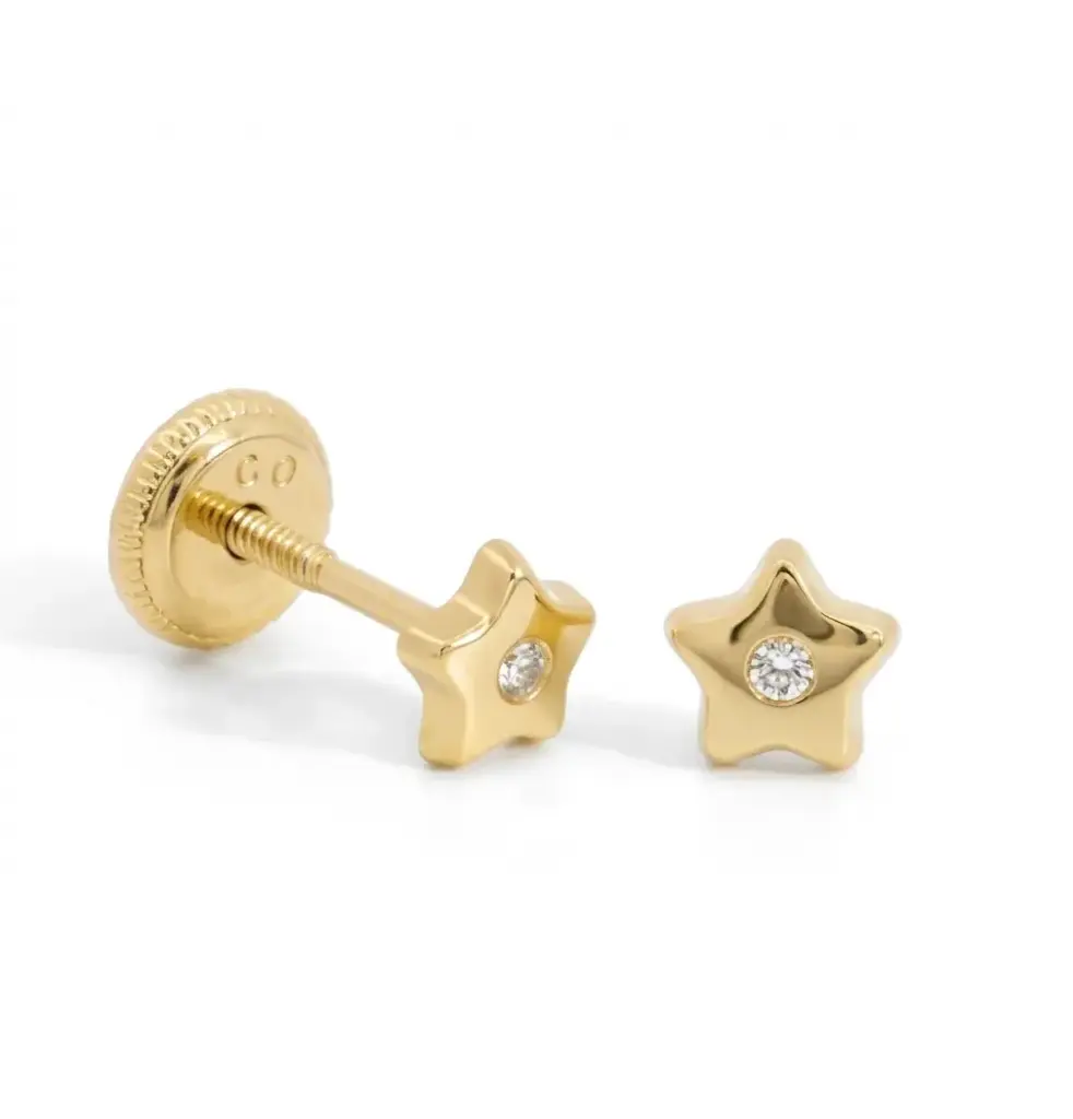 PENDIENTES ESTRELLA CON CIRCONITAS.4'5MM