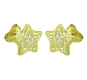 8MM CZ STAR STUD EARRINGS.