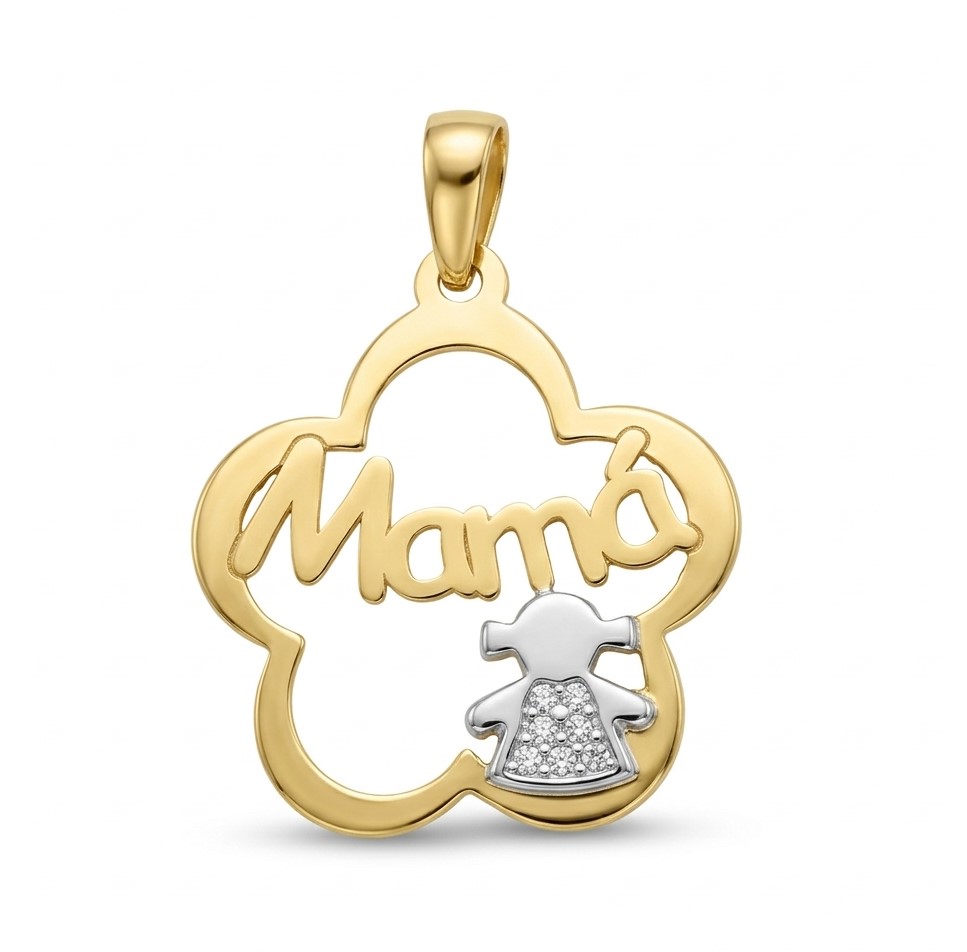 20MM GIRL SILHOUETTE "MUM"PENDANT.