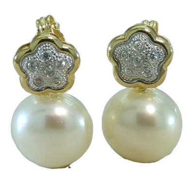 100 ROUND PEARL EARRINGS.18x8MM.