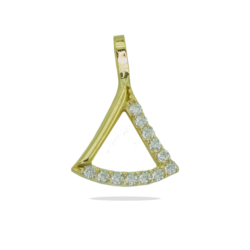 10x9MM TRIANGLE PENDANT WITH CZ.