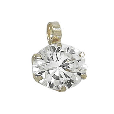 6MM CZ WHITE GOLD PENDANT.