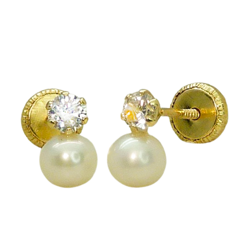 2'5MMM CLAW AND 3MM PEARL STUD EARRINGS.