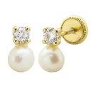 PENDIENTES GARRA 2.5MM Y PERLA DE 4MM. TORNILLO Perla Cultivada