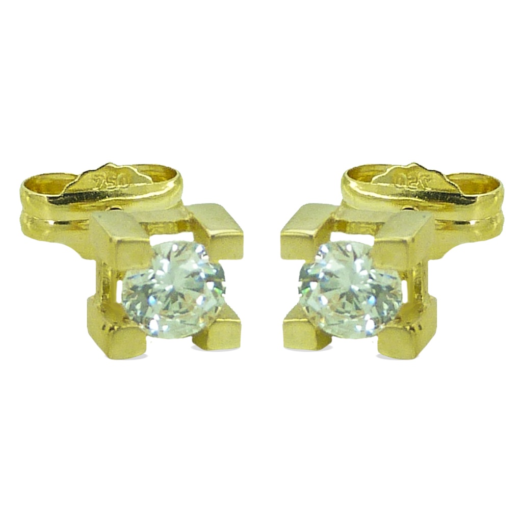 SQUARE STUD EARRINGS.PUSHBACK WITH BUTTERFLY CLASP.