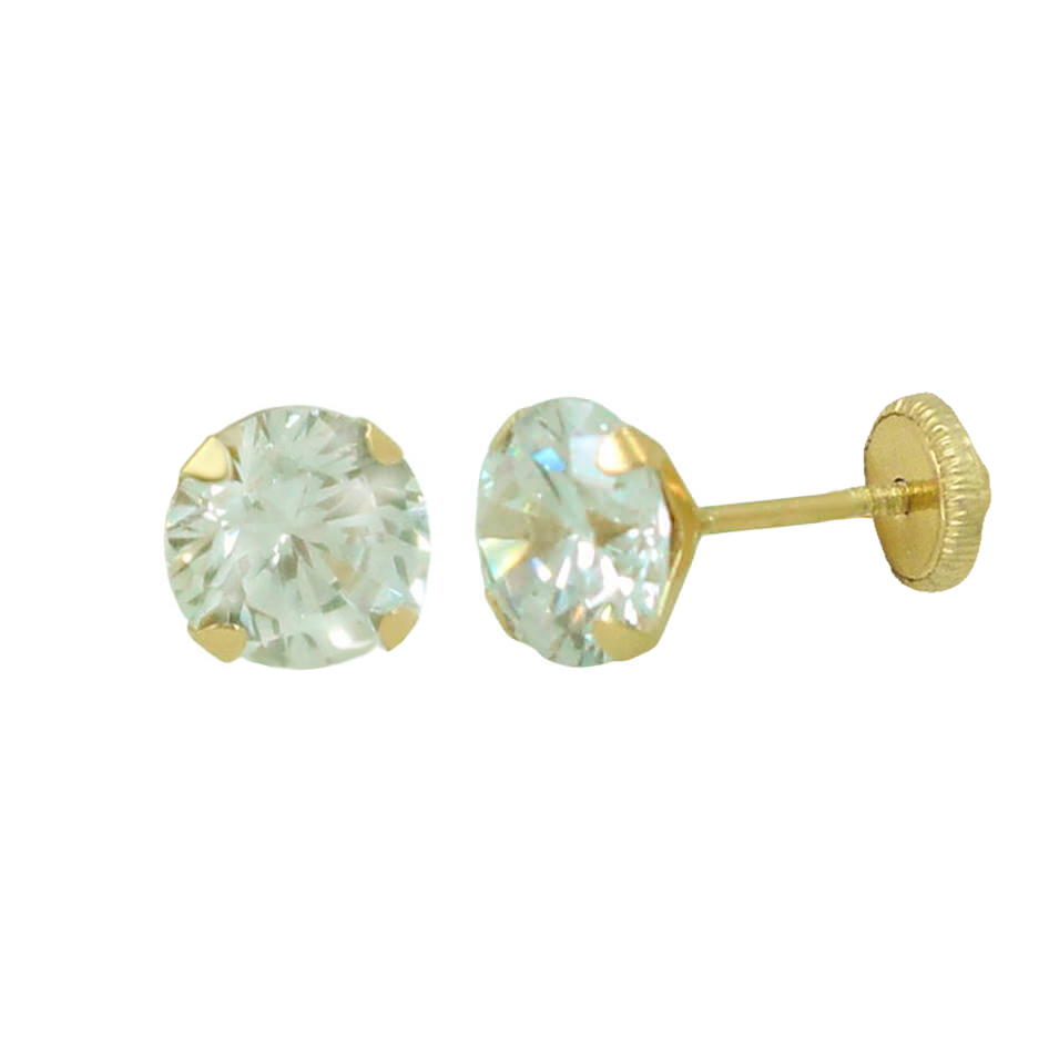 3MM CZ SIX CLAWS STUD EARRINGS.SCREW BACK.
