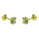 4MM CZ FOUR CLAWS STUD EARRINGS.