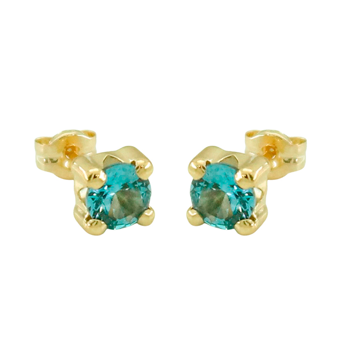 PENDIENTES CIRCONITA COLOR AGUAMARINA DE 4MM.