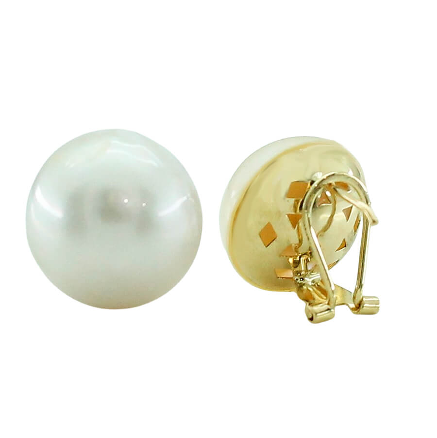 PENDIENTES PERLA MABE JAPONESA 15/18MM.CIERRE OMEGA. Perla Cultivada
