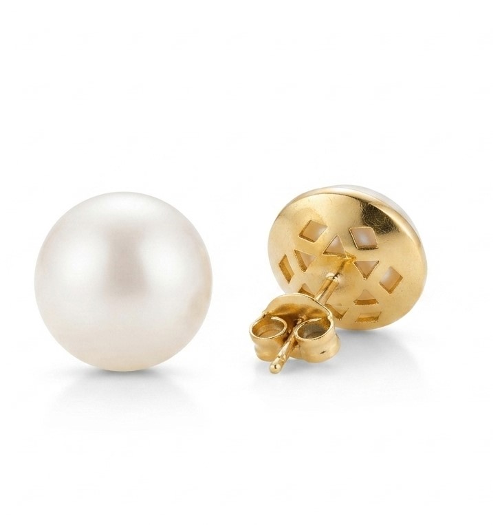 10/11MM MABE CULTURED PEARL STUD EARRINGS