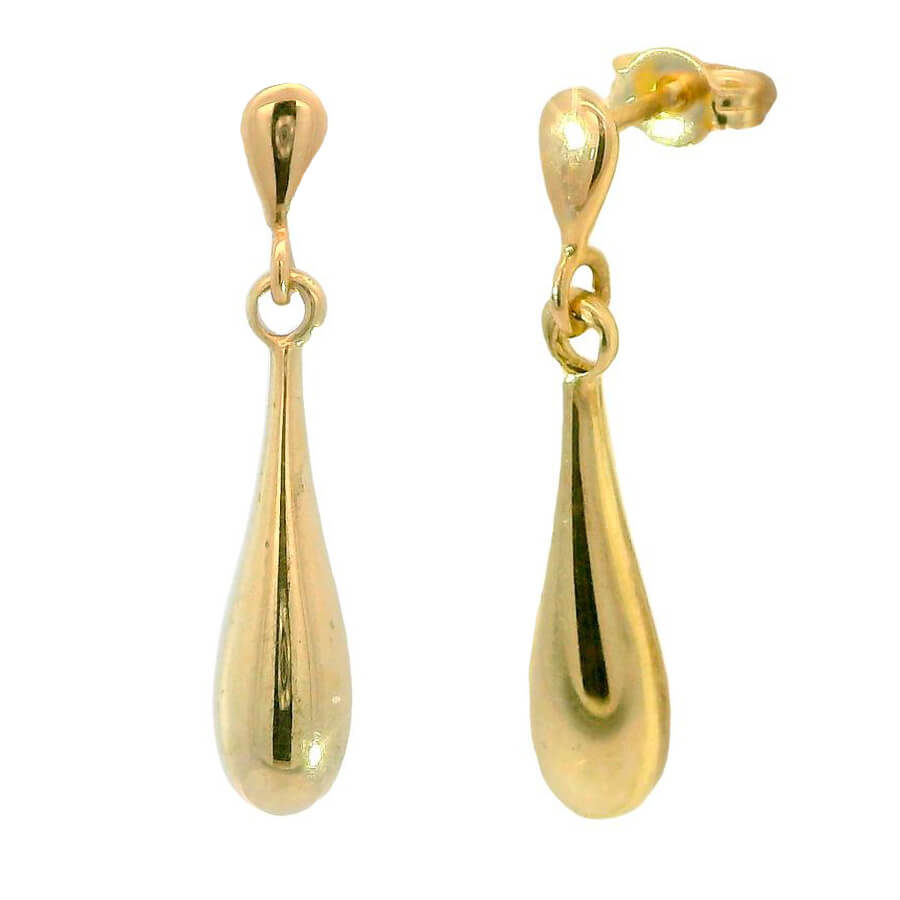 27MM TEARDROP EARRINGS.PIN AND BUTTERFLY CLASP.