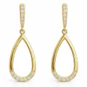 PENDIENTES LAGRIMA CIRCONITAS. 30x14MM.PRESION