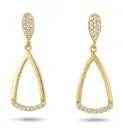 PENDIENTES LAGRIMAS CON CIRCONITAS. 30x14MM.PRESION