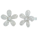 PENDIENTES FLOR DE BRILLANTES BRILLANTES PRESION