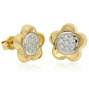 10MM TWO TONE GOLD FLOWER STUD EARRINGS