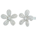 PENDIENTES FLOR DE BRILLANTES  BRILLANTES PRESION