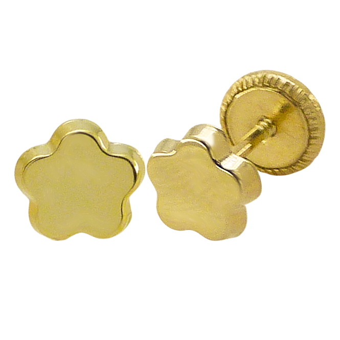 5'5MM FLOWER STUD EARRINGS.SCREW BACK.