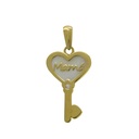 18MM MOTHER OF PEARL KEY "MUM" PENDANT.