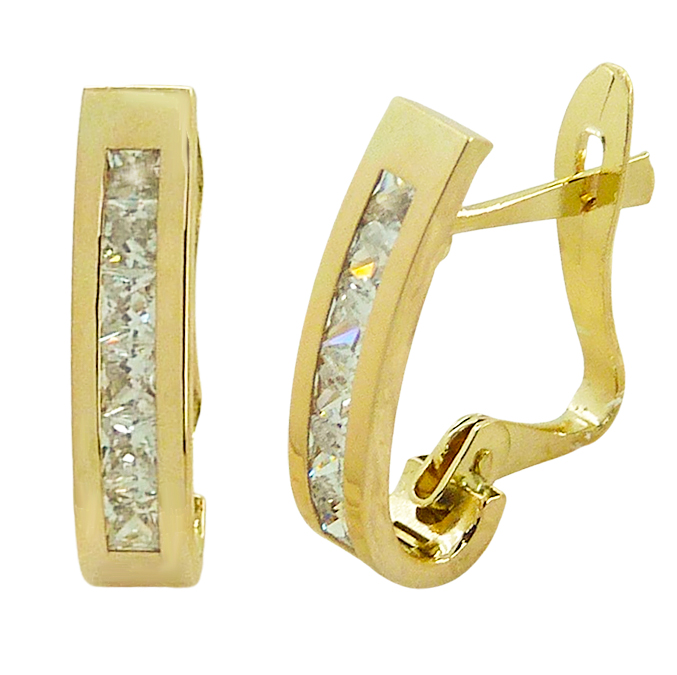 14x3'5MM LEVERBACK EARRINGS WITH CZ.