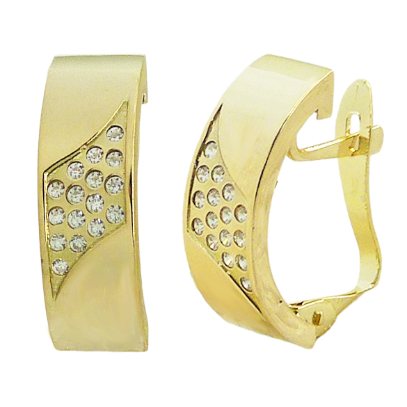 14x5MM LEVERBACK EARRINGS WITH CZ.