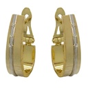 20x6MM TWO TONE LEVERBACK EARRINGS WITH CZ.