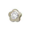 4MM CZ WHITE GOLD FLOWER PENDANT.