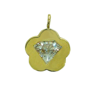 10MM FLOWER PENDANT WITH CZ.