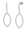 28MM DANGLE EARRINGS.WHITE GOLD.