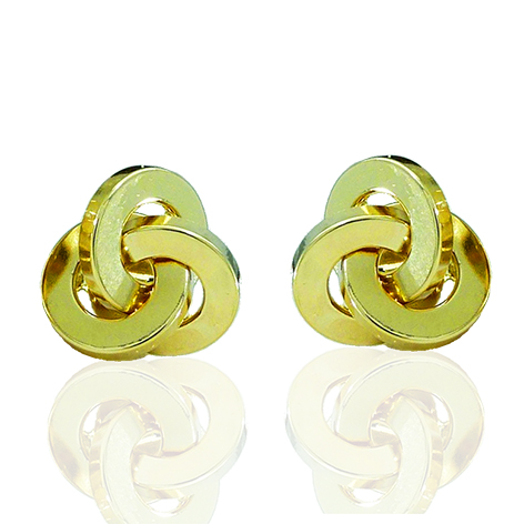 PENDIENTES NUDO ORO AMARILLO 12MM.CIERRE PRESION.