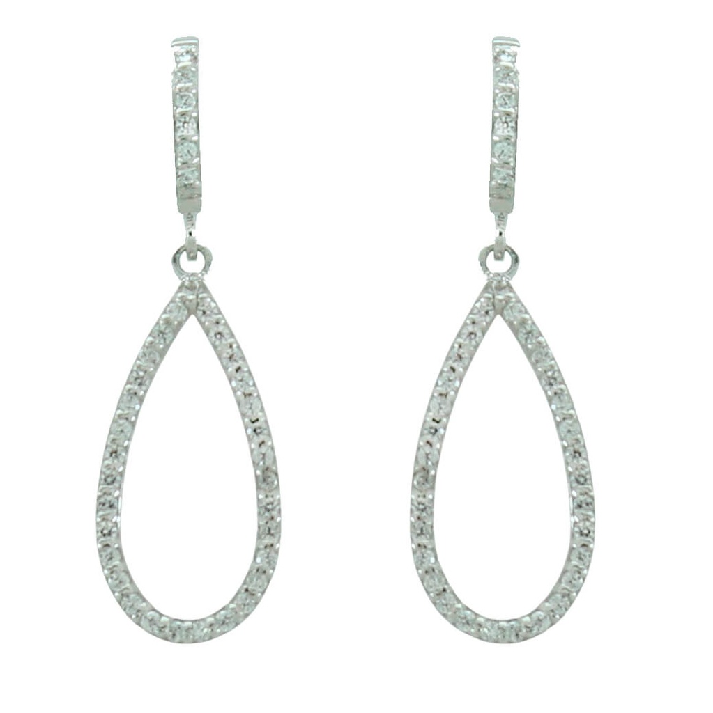 27MM WHITE GOLD WEDING EARRINGS.