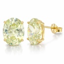 10x8MM CITRINE COLOR CZ EARRINGS.