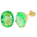 10x8MM PERIDOT COLOR CZ EARRINGS.