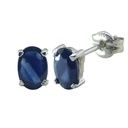 6x4MM OVAL SAPPHIRE STUD EARRINGS.0.95 CT TW.