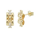 11'5x5MM PANTER EARRINGS WITH CZ.