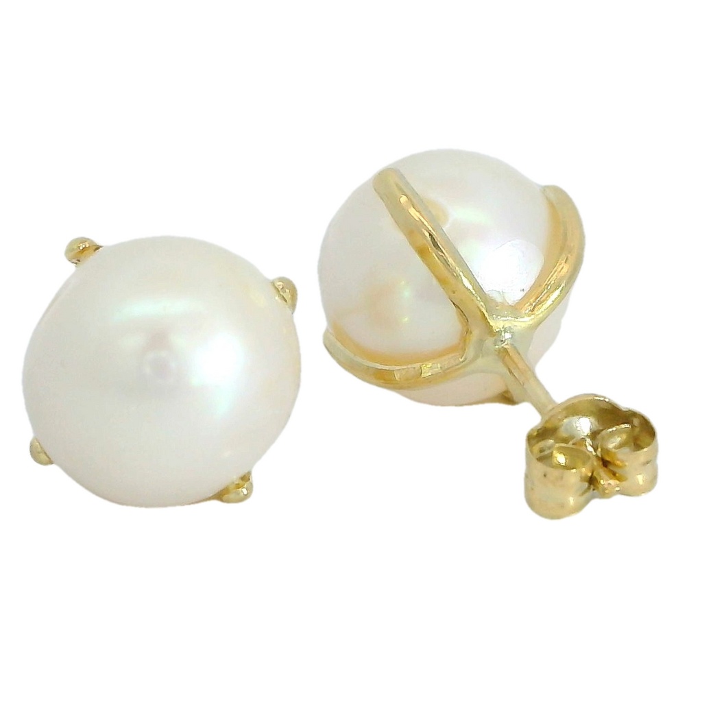 9MM FRESHWATER CULTURED PEARL STUD EARRINGS.