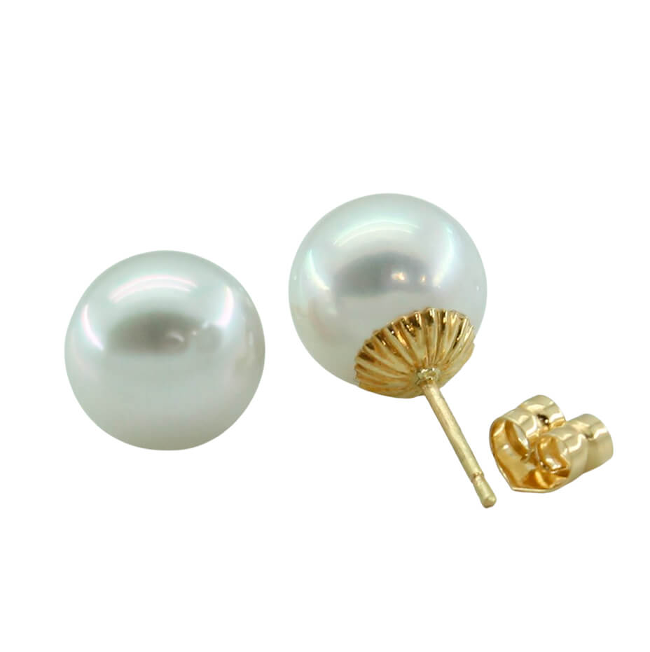 11/12MM AUSTRALIAN PEARL STUD EARRINGS.