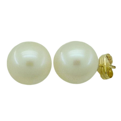 10/11MM ROUND FRESHWATER PEARL STUD EARRINGS.