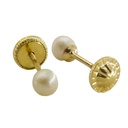 5/6MM ROUND PEARL EARRINGS.SCREW BACK.