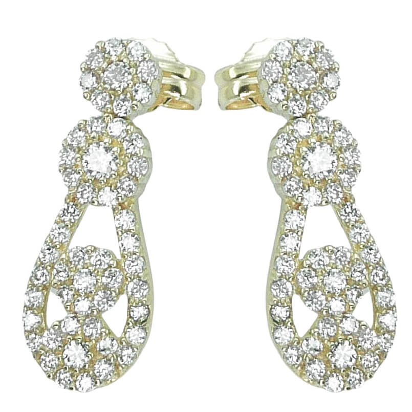 30MM WHITE GOLD WEDDING EARRINGS WITH CZ.