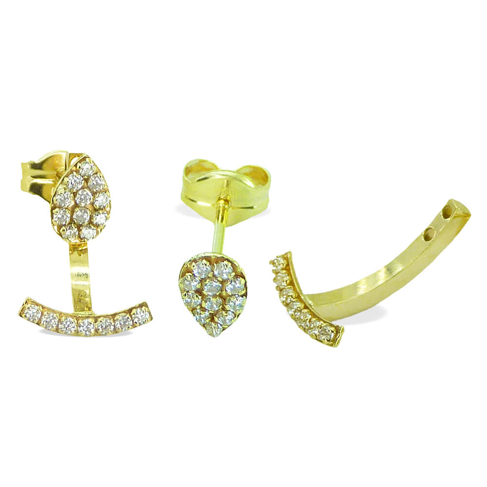 DETACHABLE EARRINGS WITH CZ.