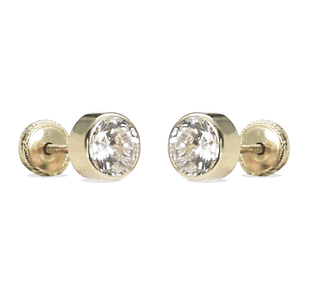 PENDIENTES REDONDOS 6MM CIRCONITA.TORNILLO