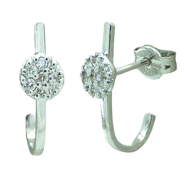 PENDIENTES CON BRILLANTES DE 1'5MM Y 1MM.0.16CT TW H-SI.