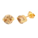 PENDIENTES CIRCONITA REDONDA CHAMPAGNE 5MM PRESION