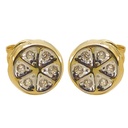 6MM TWO TONE ROUND STUD EARRINGS.