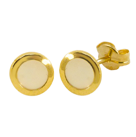 8MM MOTHER OF PEARL STUD EARRINGS.