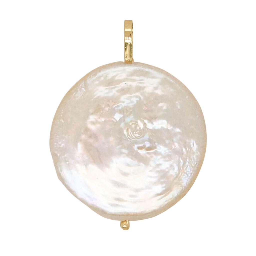 COLGANTE PERLA BARROCA PLANA.20MM APROXIMADO.